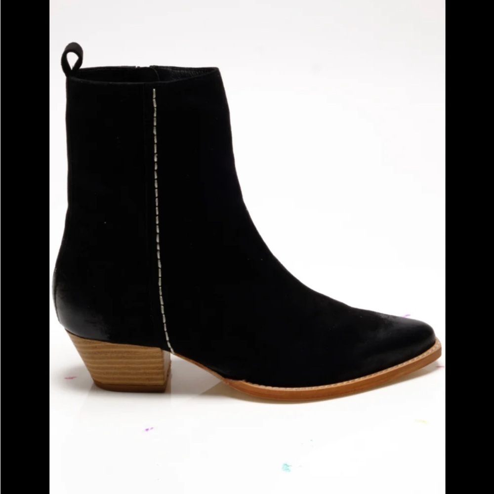 Free People Embroidered Bowers Suede Ankle Boots